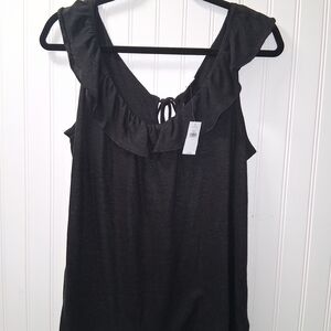 Old Navy Charcoal Ruffle Tank Top